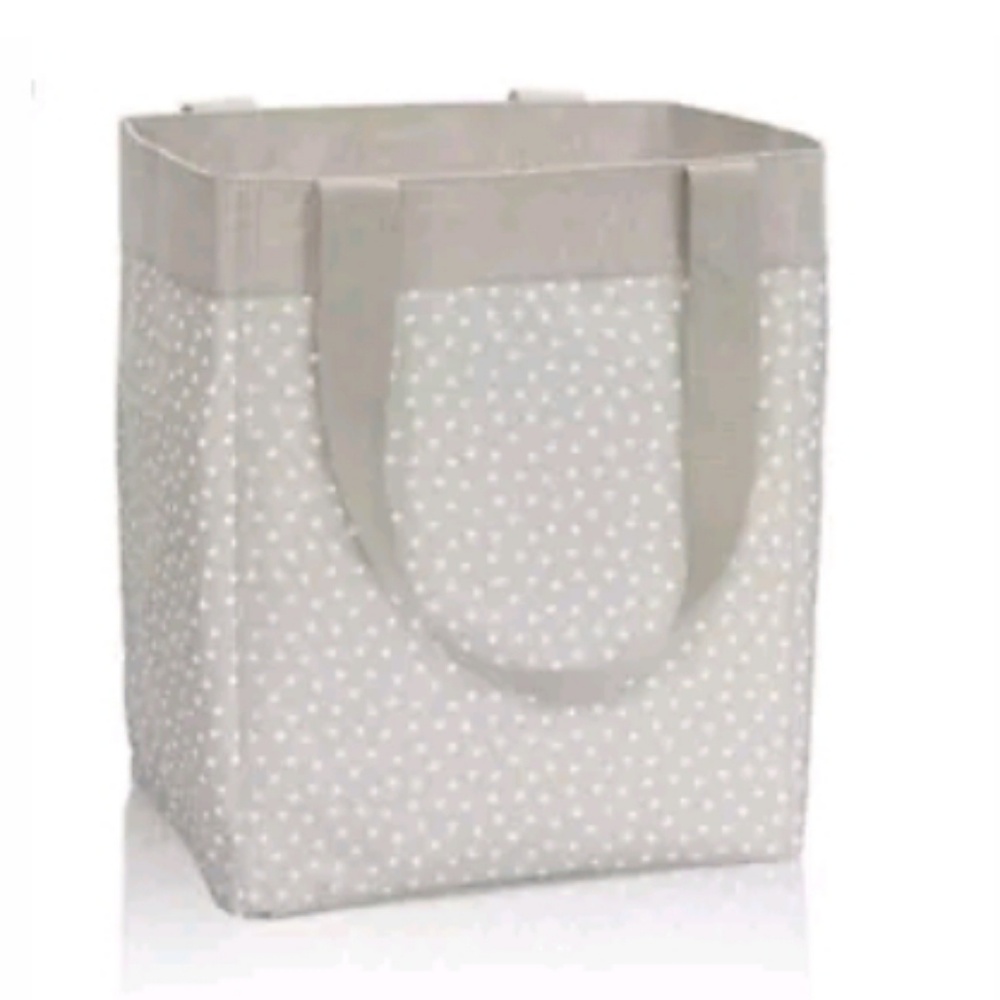 Thirty-one Dancing dot taupe tote.